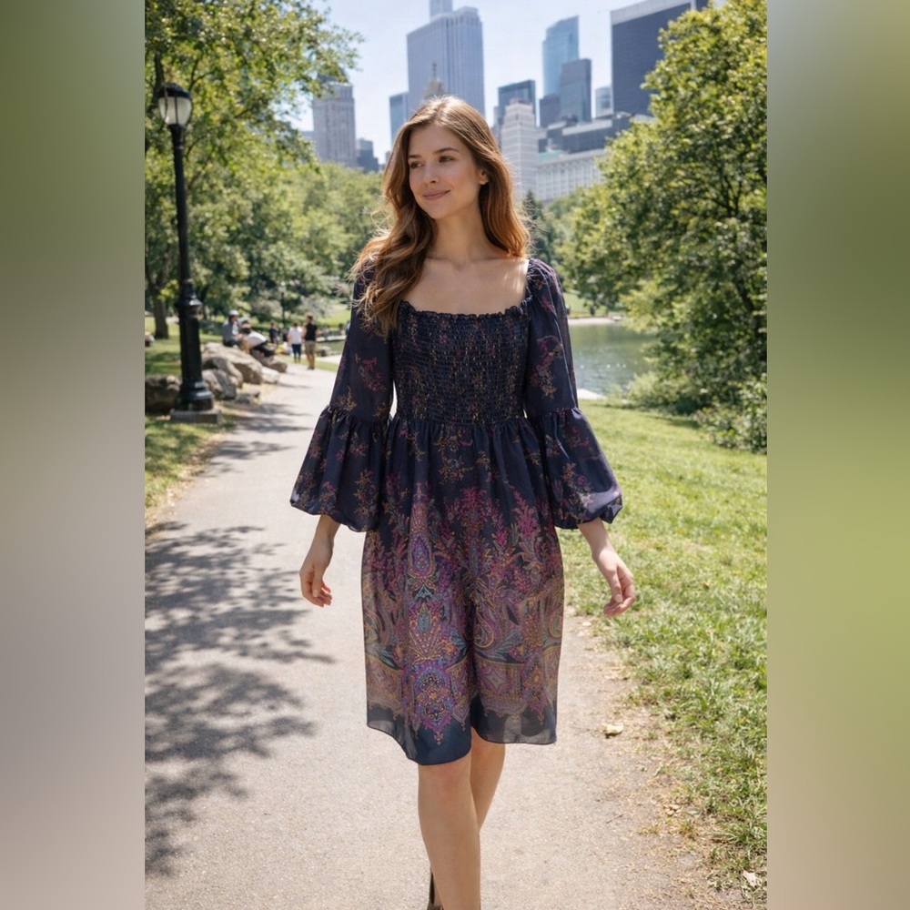 MSK Black Floral Dress
